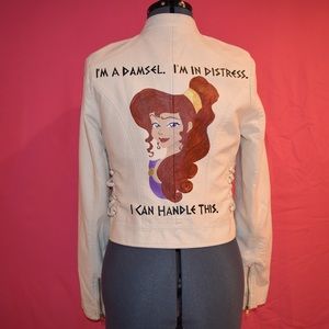 Hand Painted Disney’s Meg White Leather Jacket